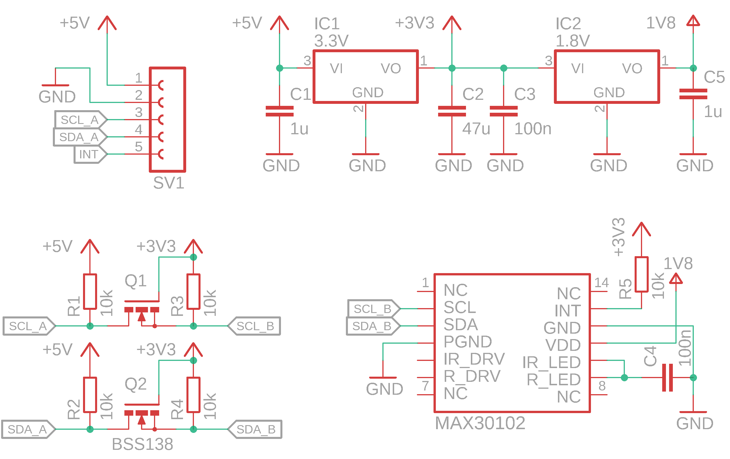 Obr. 4   Elektrická schéma zapojenia modulu GY-MAX30102.