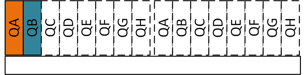 Obr. 7 Krok č. 2: Posun log. 0 (oranžová kniha) binárneho slova 1000000000100101 do posuvného registra.